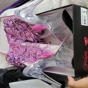 Pleaser Size 9 Lavender sequin Heels